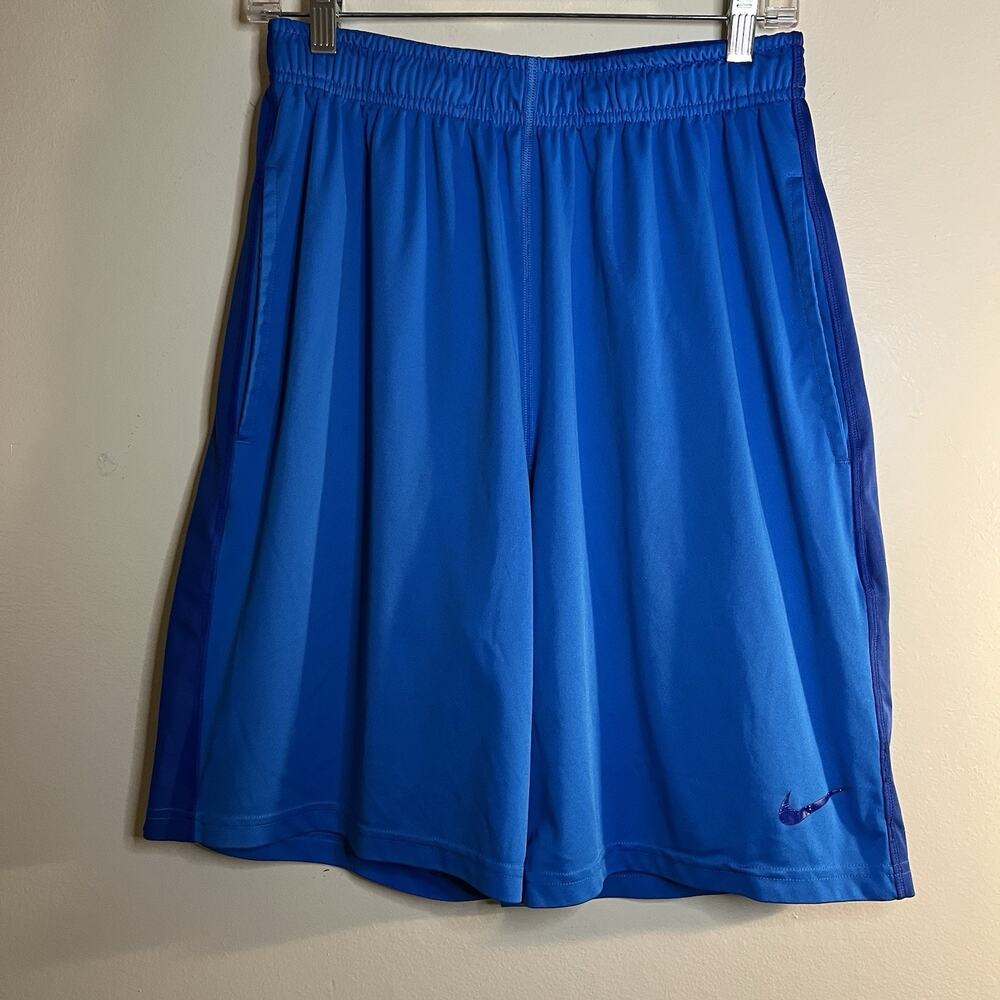 Nike Men’s Dri Fit Shorts Size M Blue Pockets 10' inch Inseem